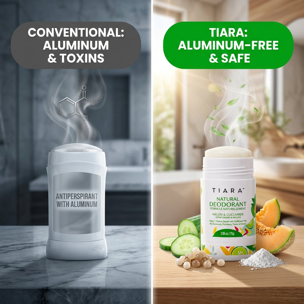 TIARA Whole Body All Natural Deodorant for Women, Aluminum Free Deodorant for Men, Safe for Kids Use All Over Body, Paraben Free, No Chemicals Vegan & Non Toxic, Travel Size Melon & Cucumber