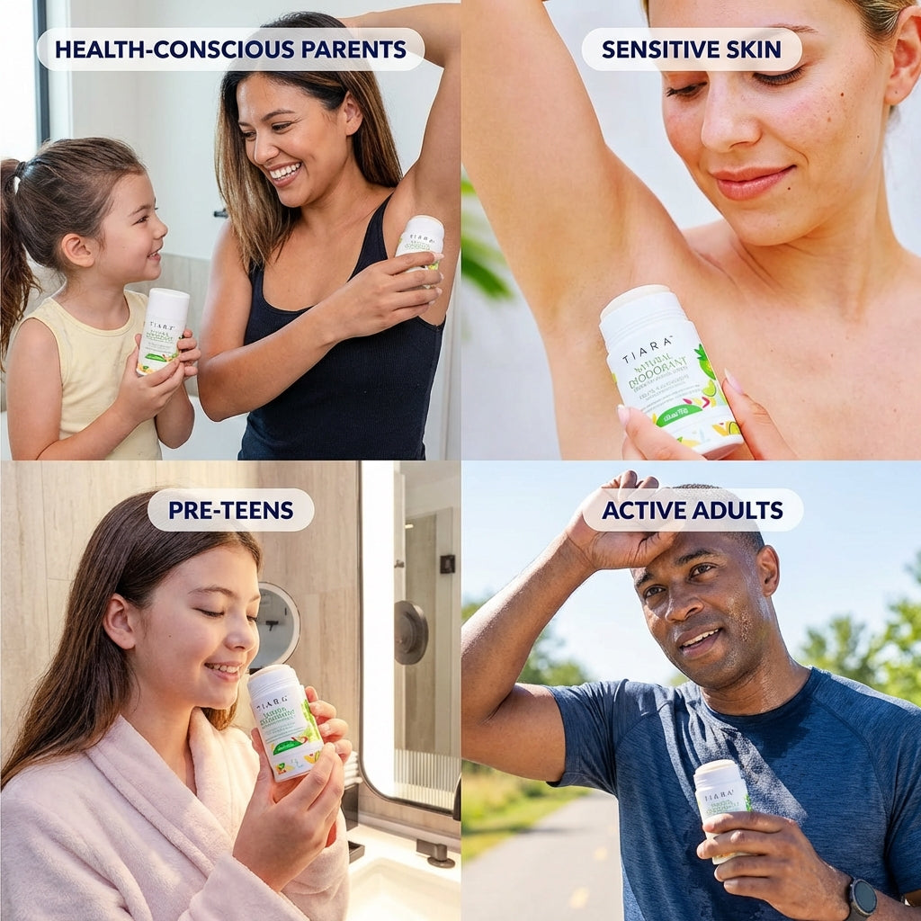 TIARA Whole Body All Natural Deodorant for Women, Aluminum Free Deodorant for Men, Safe for Kids Use All Over Body, Paraben Free, No Chemicals Vegan & Non Toxic, Travel Size Melon & Cucumber