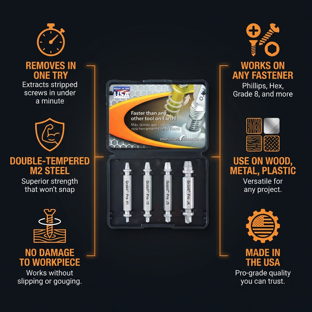 Alden 8440P Grabit® Pro Broken Bolt & Damaged Screw Extractor 4 Piece Kit